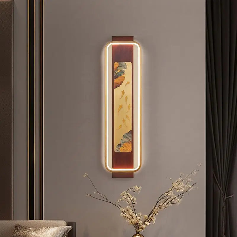Afralia™ Solid Wood Wall Lamp: Modern Chinese Style, Atmospheric Strip Light for Living Room, Bedroom