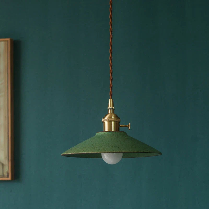 Afralia™ Ceramic LED Pendant Lamp Copper Hanglamp for Dining Living Room Lighting