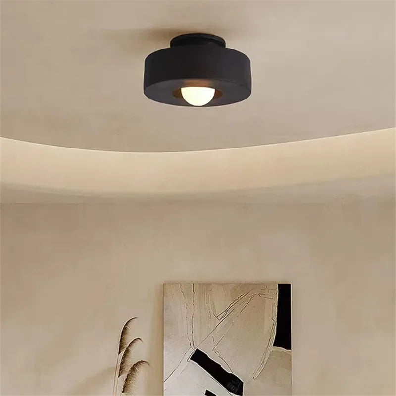 Afralia™ Macaron LED Ceiling Light Round E27 Minimalist Small Bedroom Hallway Balcony Fixture
