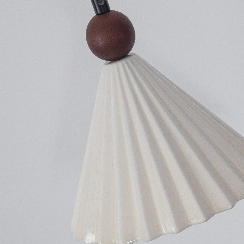 Afralia™ Ceramic Wood Pendant Lamp LED Hanging Light Fixture for Modern Home Decor