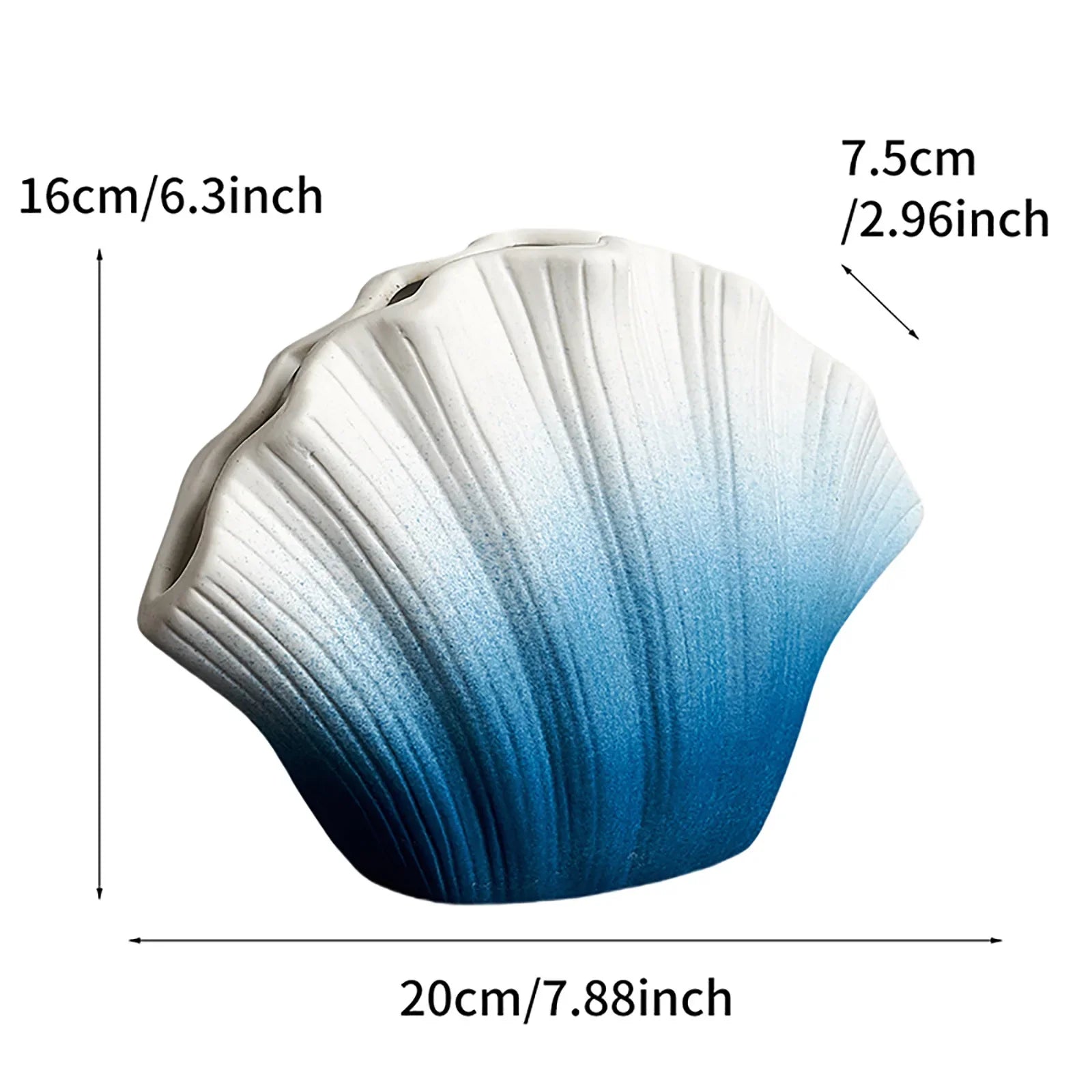 Afralia™ Gradient Shell Ceramic Vase | Colorful Flowerpot Home Decor & Accessories