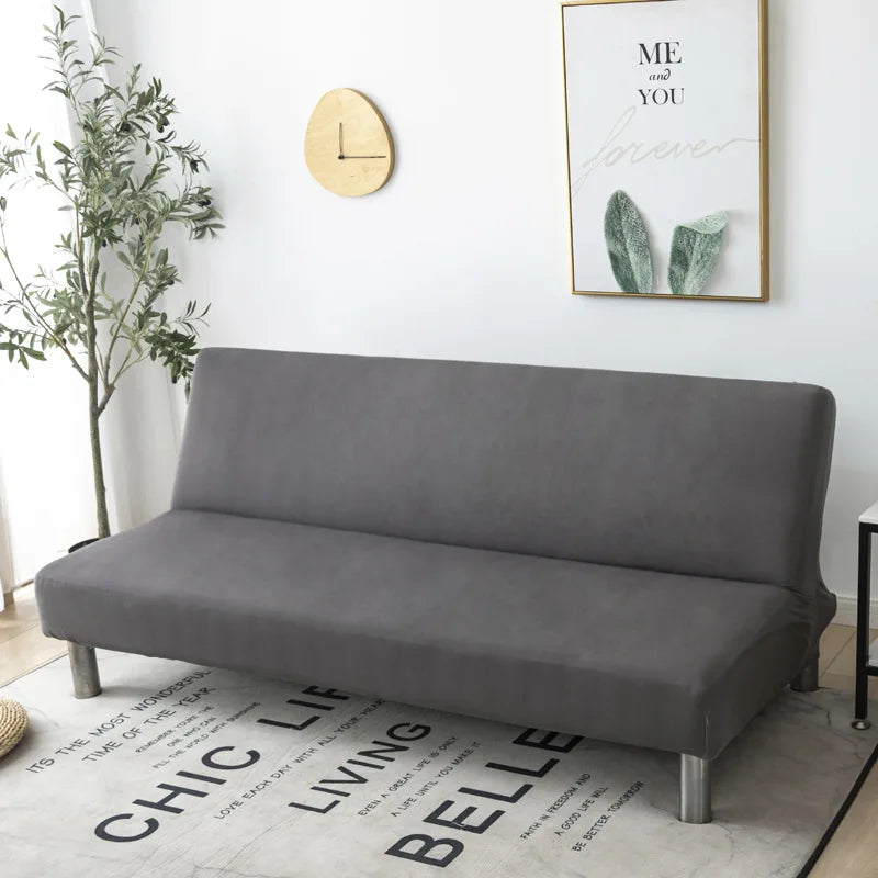 Afralia™ Solid Color Elastic Sofa Bed Cover Stretch Removable Washable Slipcover