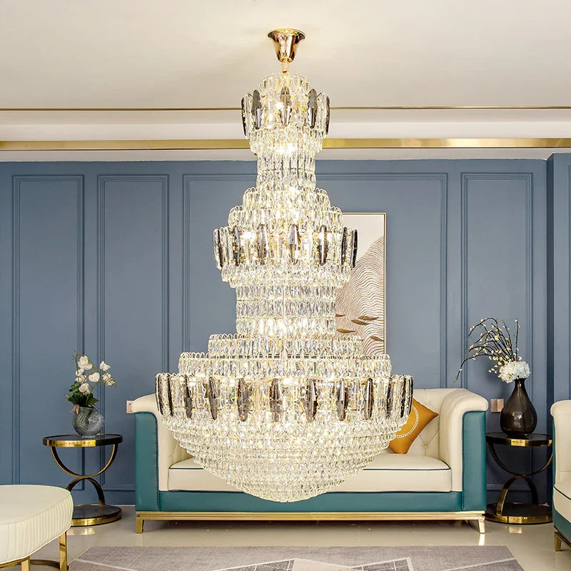 Afralia™ Light Luxury Crystal Chandelier: Postmodern Elegance for Hotels, Villas, and Duplexes