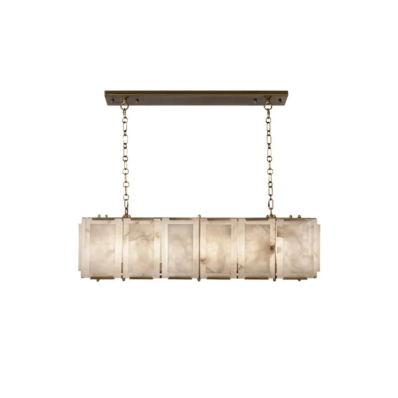 Afralia™ Dimmable LED Marble Art Chandelier Ceiling Light for Dinning Room