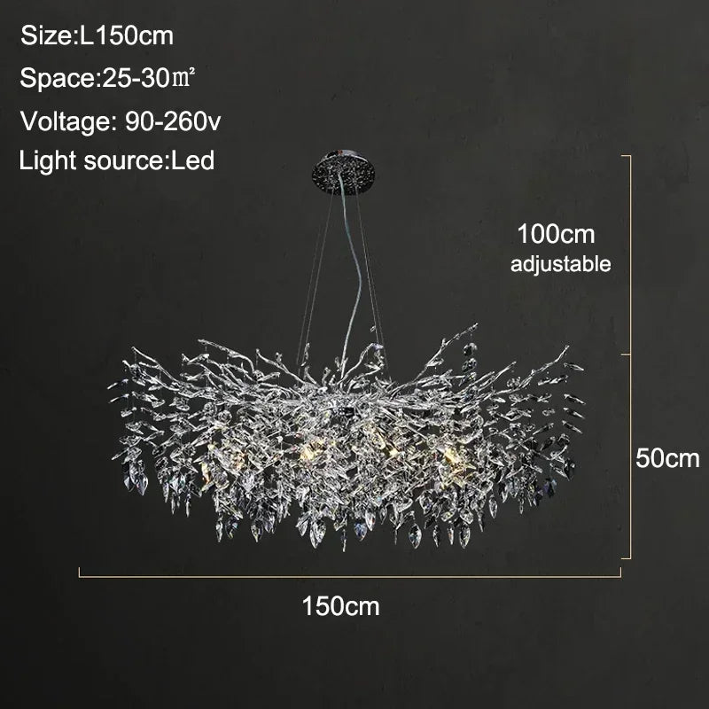 Afralia™ LED Crystal Chandeliers: Modern Luxury Dining Room Pendant Lighting Fixtures