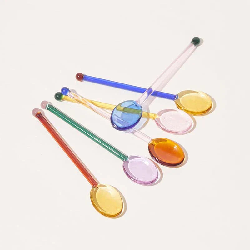 Afralia™ Glass Mixing Spoons: Stylish Tableware for Beverages, Fruit Juice, Coffee & More
