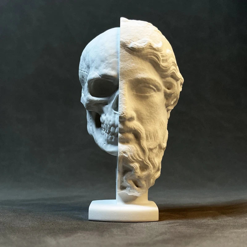 Afralia™ Skull Jesus Plaster Sculpture Abstract Home Decor Figurine