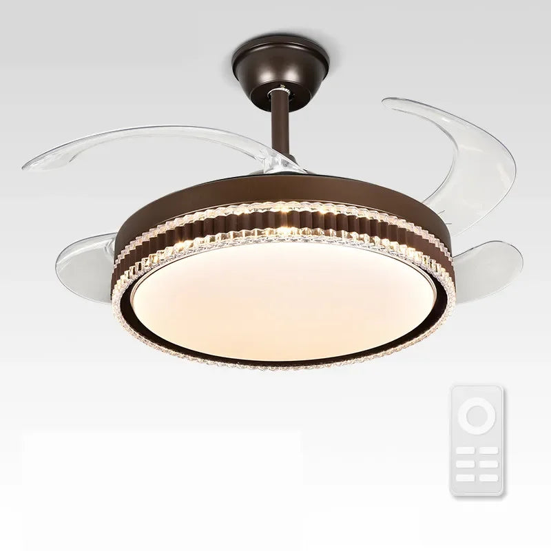 Afralia™ LED Bladeless Ceiling Fan Chandelier for Modern Smart Home Decor