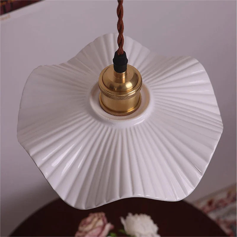 Afralia™ White Ceramic LED Pendant Light - Nordic Modern Design - Adjustable Hanging Lamp