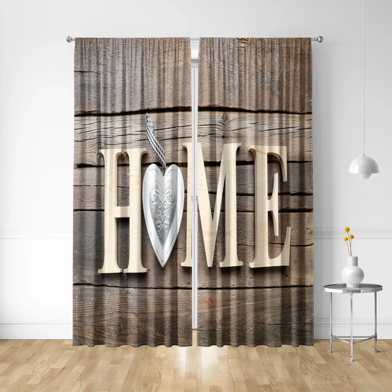 Bamboo & Wooden Board Art Curtains, Modern Printed Window Drapes, Afralia™ Home Decor