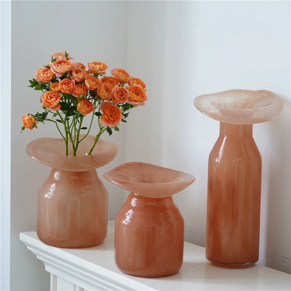 Afralia™ Wide-mouth Glass Hydroponic Color Vase for Home Decoration