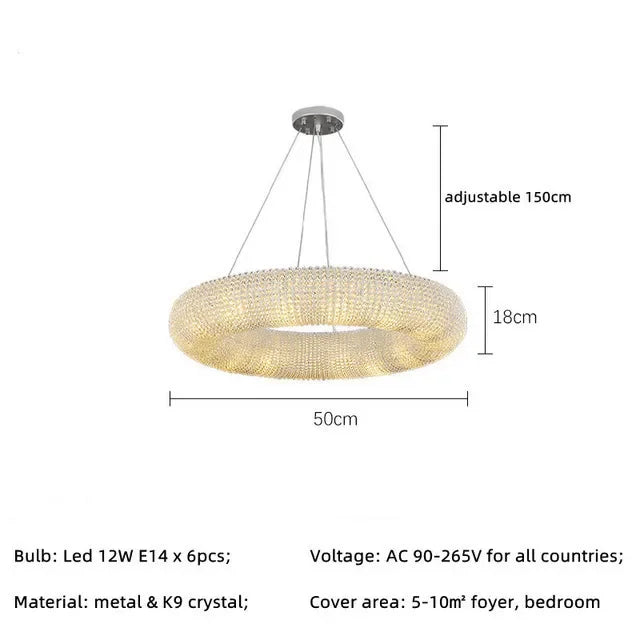 Afralia™ Luxury Crystal Flower Ceiling Chandelier LED Pendant Light for Home Decor