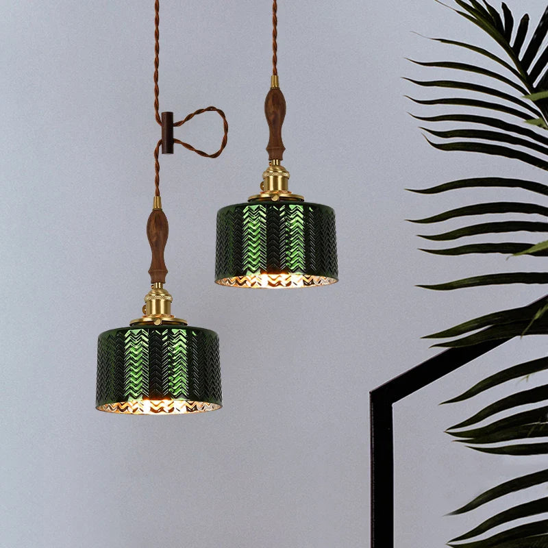 Afralia™ Green Wave Glass Pendant Lamp: Modern Minimalism for Living Room, Bedroom, Cafe