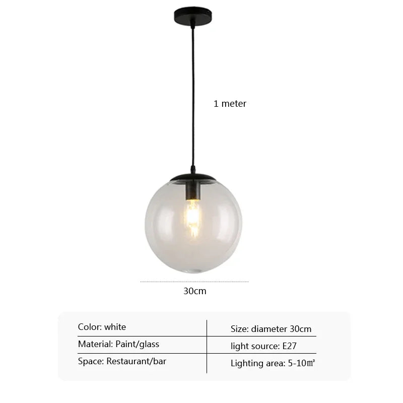 Afralia™ Glass Pendant Light: Modern Nordic Design for Bedroom, Living Room, Restaurant. Creative Home Decor Illuminate.