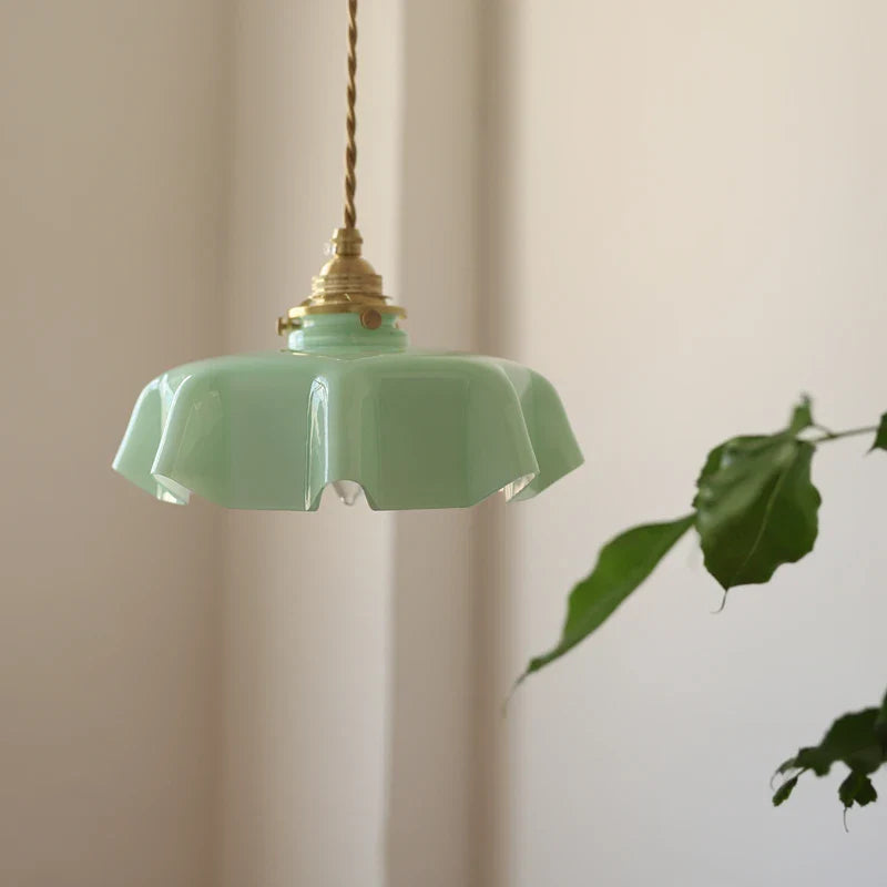 Afralia™ Yellow Glass LED Pendant Light: Modern Nordic Hanging Lamp for Dining Room & Kitchen