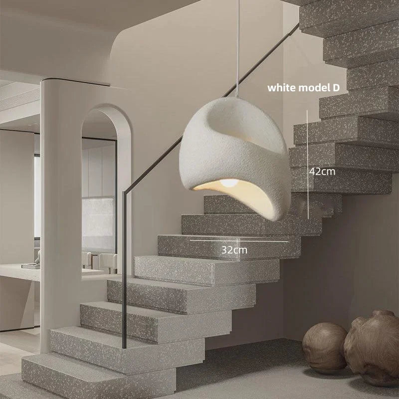 Afralia™ Wabi-sabi Resin Pendant Chandelier | Nordic Villa Stair Decor Droplight