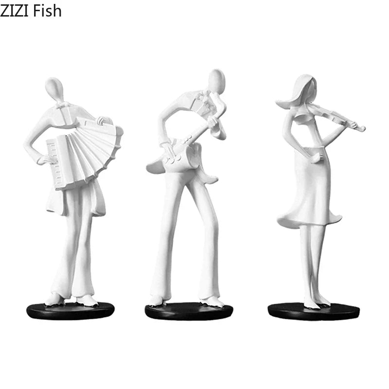 Afralia™ Accordion Musician Resin Sculpture for Aesthetic Room Decor