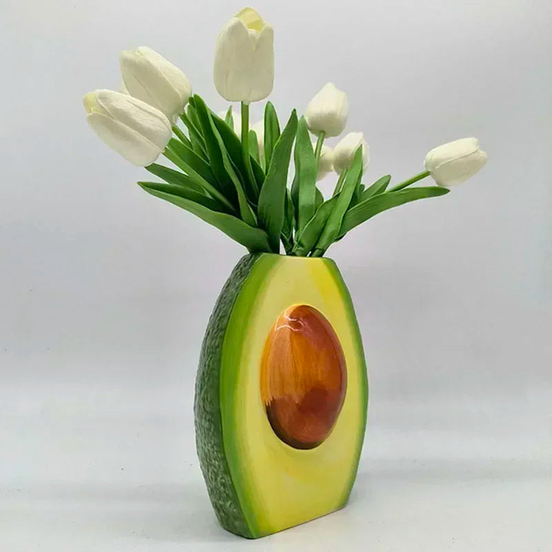 Afralia™ Avocado Ceramic Vase: Unique Flower Arrangement Pot Home Decor Craft Pots