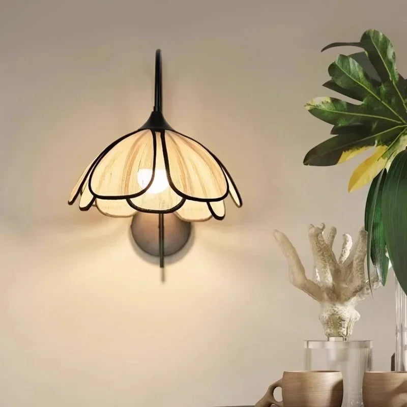 Afralia™ Modern Creamy E27 Wall Sconce LED Lamp Petals Luminarias for Indoor Lighting
