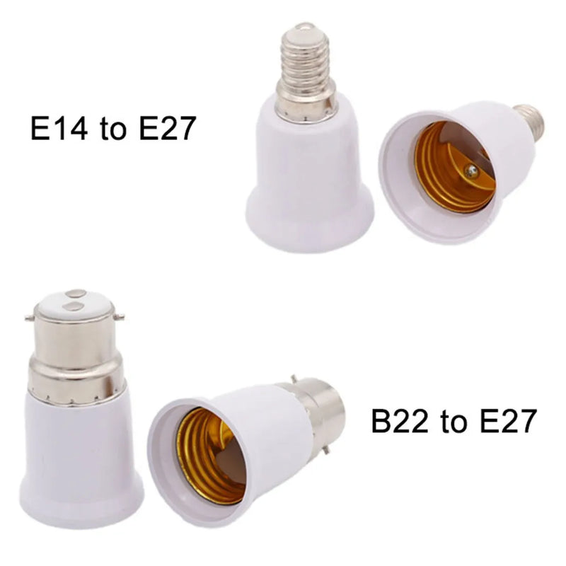 Afralia™ B22 to E27/E14 to E27 Lamp Base Converter- Home Light Socket Adapter