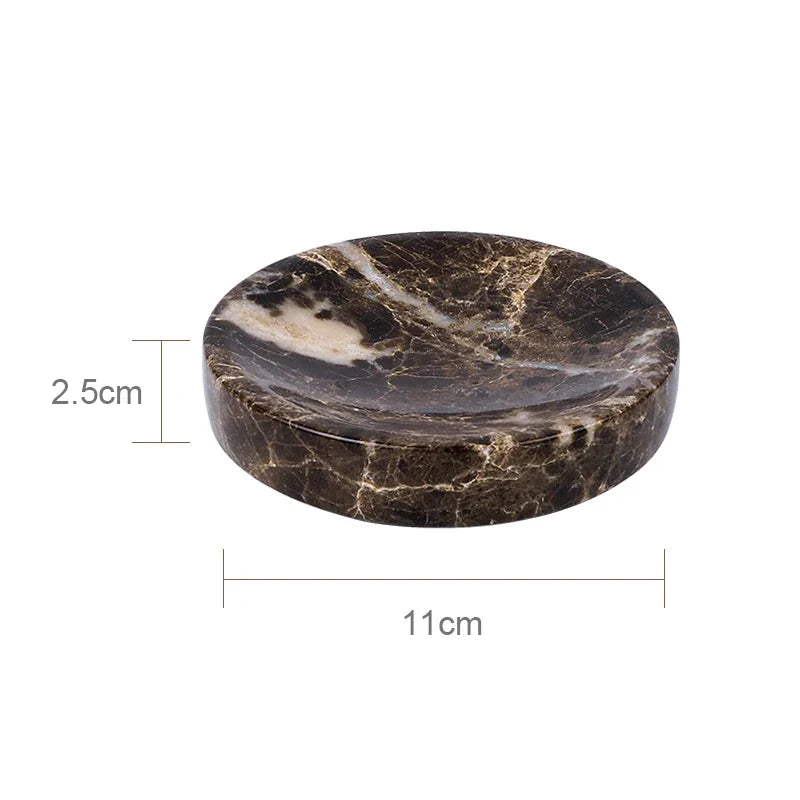 Afralia™ Emperador Dark Marble Bathroom Set with Luxury Accessories