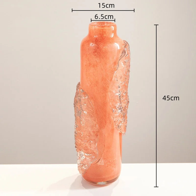 Afralia™ Pink Glass Ice Cubes Vase - Home Decor Flowerpot & Terrarium