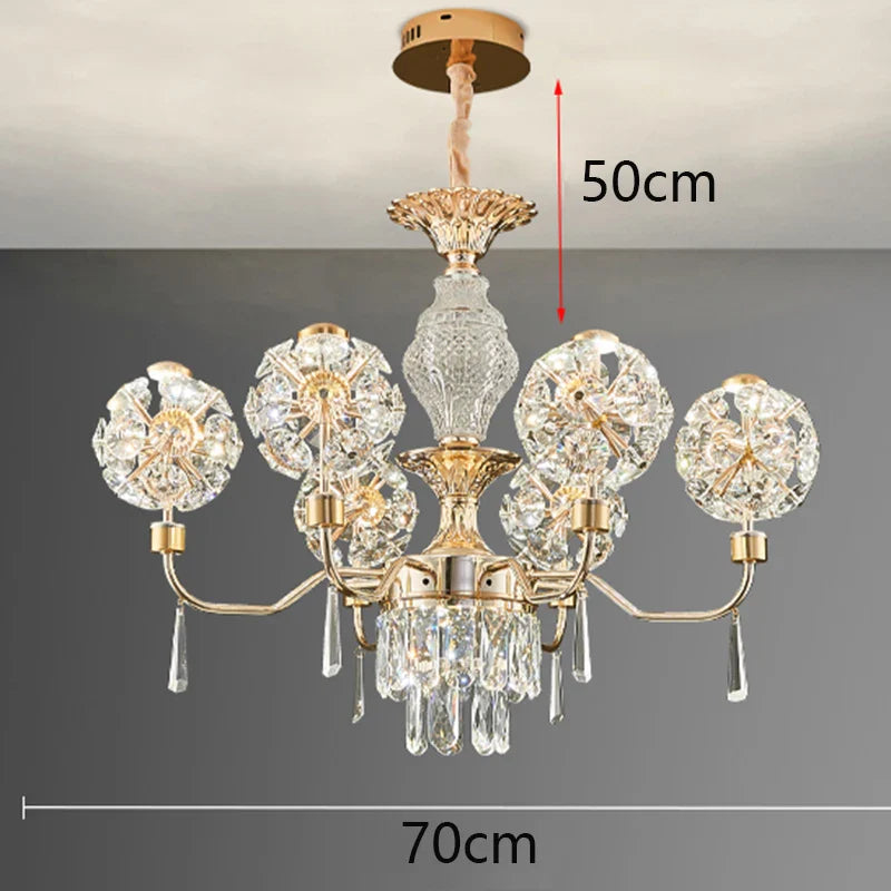 Afralia™ Crystal Chandelier Pendant Light for Luxury Living Room and Bedroom Decor