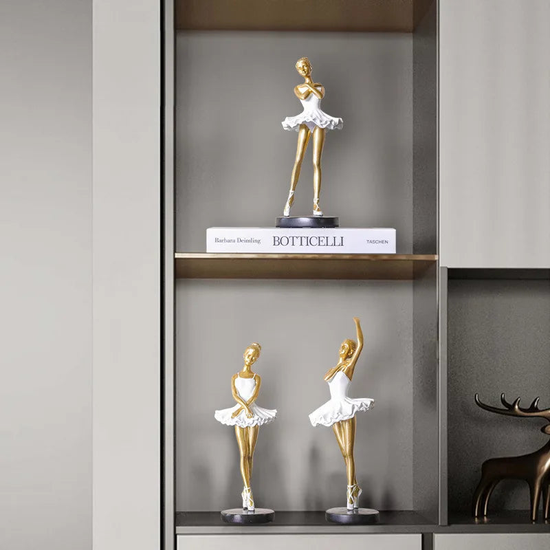 Afralia™ Nordic Ballet Dance Girl Showpiece - Creative Dancer Figurine for Home Decor