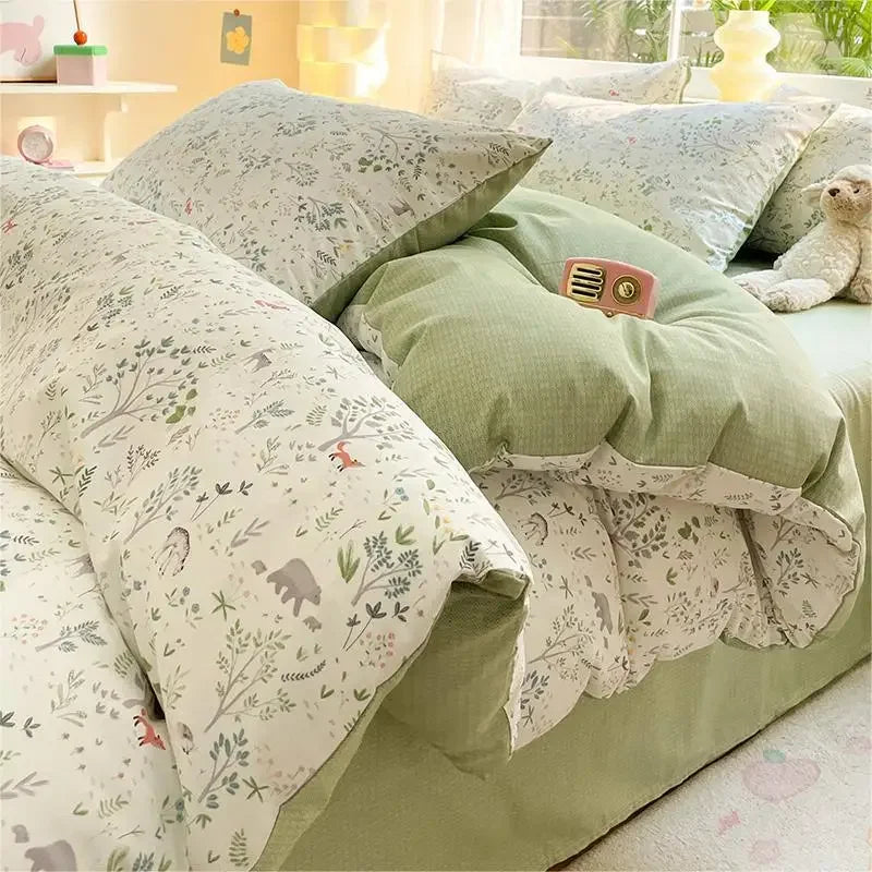 Afralia™ Rural Floral Cotton Comfort Set 200X230Cm Bedclothes