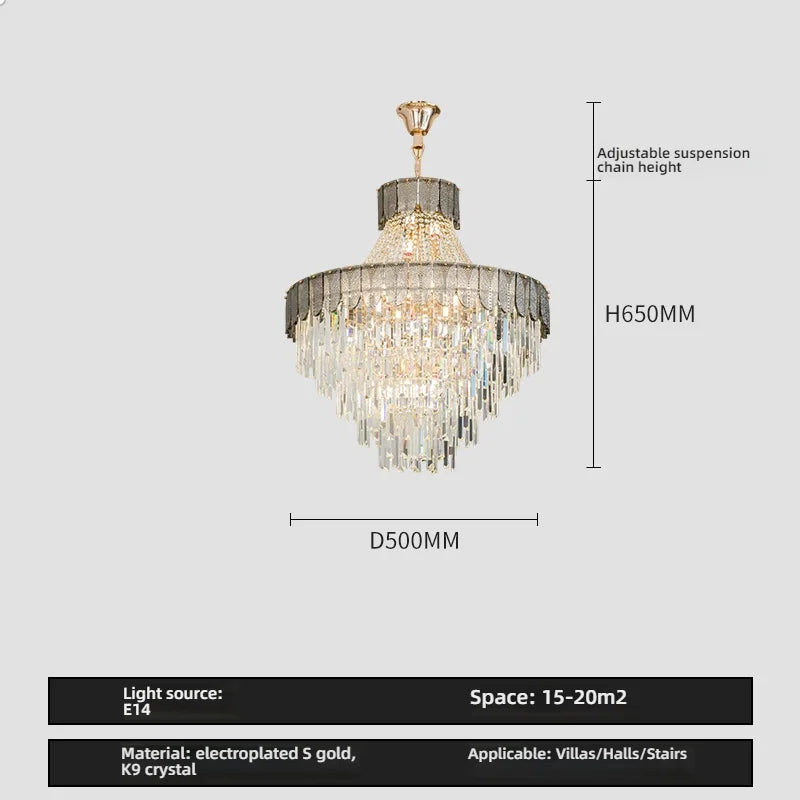 Afralia™ Crystal Chandelier: Luxurious Modern Living Room Villa Light Fixtures