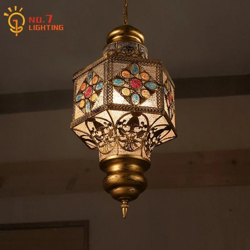 Afralia™ Vintage Iron Art Pendant Lights LED E27 Industrial Thai Hanging Lamps