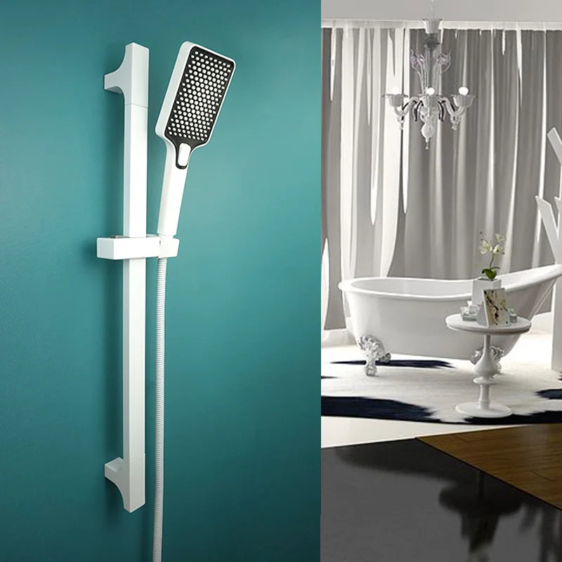 Afralia™ White Extendable Shower Rod Wall Mount Bathroom Riser Sliding Pole