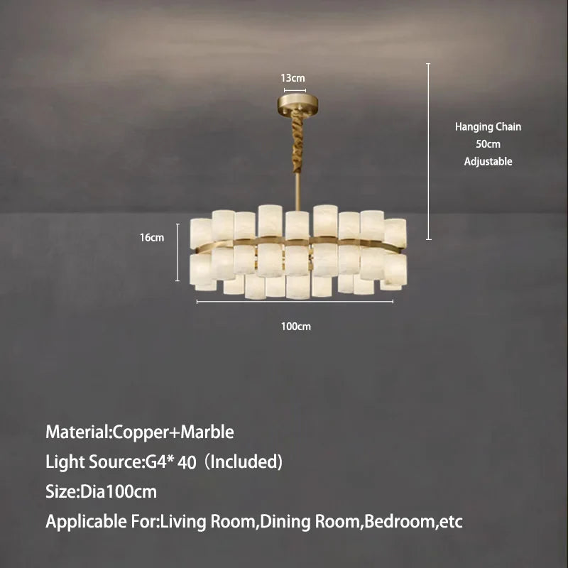 Afralia™ Copper Marble Hanging Lamparas: Elegant Round Indoor Lighting for Dining Room