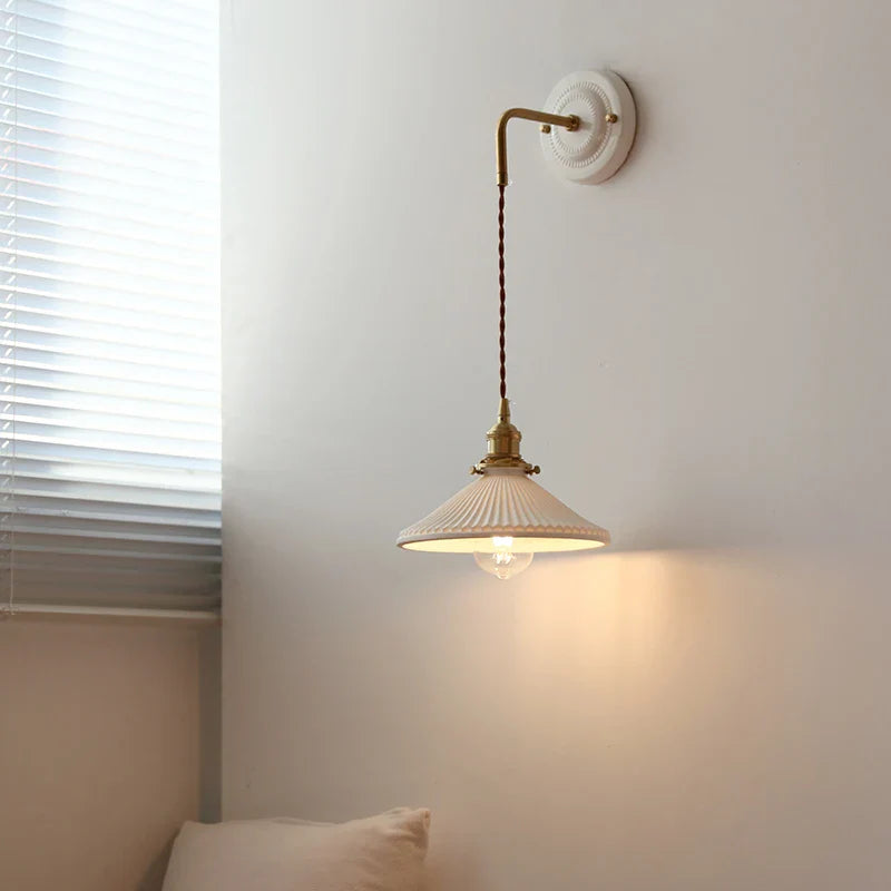 Afralia™ Polka Dot Ceramic LED Wall Lamp Adjustable Wire Interior Wall Sconces