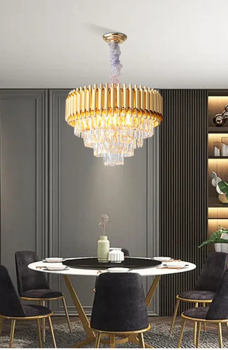 Afralia™ Crystal Pendant Chandelier: Modern Luxury for Kitchen, Living, Bedroom, Dining Room