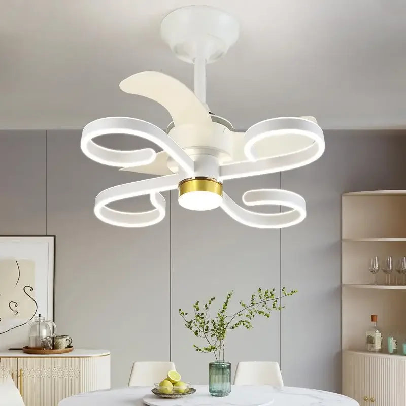 Afralia™ Cream Bedroom Ceiling Fan Light with Remote Control, Elegant Bedroom Lamp Fixtures