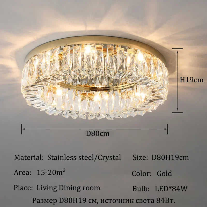 Afralia™ Crystal LED Ceiling Lights: Luxury Home Lighting for Living & Dining Room, Bedroom Decor