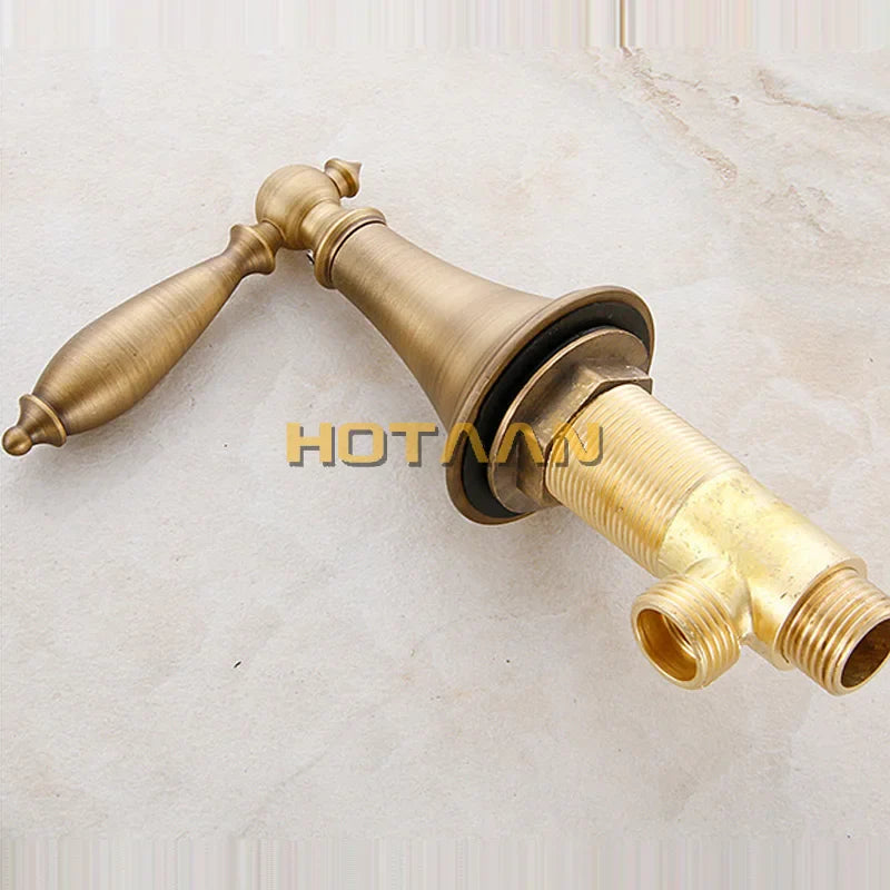 Afralia™ Antique Brass Bath Mixer Set with Hand Shower