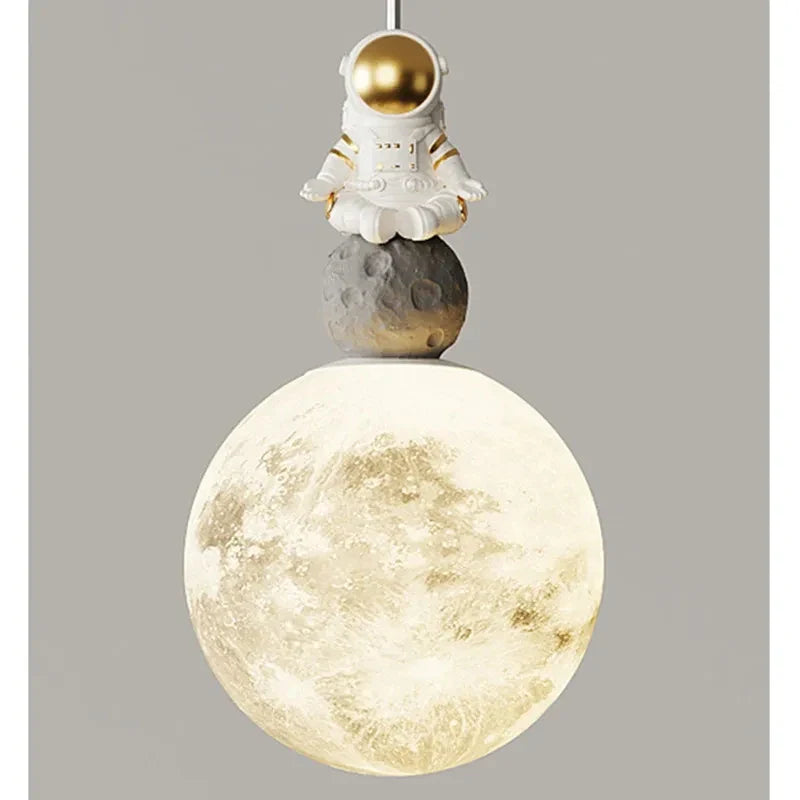 Afralia™ Astronaut Lunar Pendant Light Modern Minimalist TV Bedroom Decor