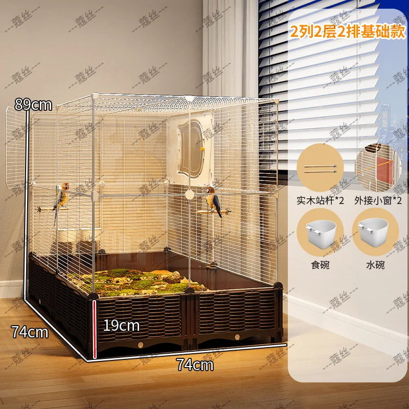 Afralia™ Luxury Tiger Skin Villa with Peony Cage