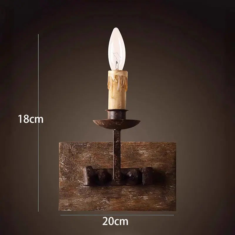 Afralia™ Country Retro Solid Wood Wall Light for Bedroom & Living Room