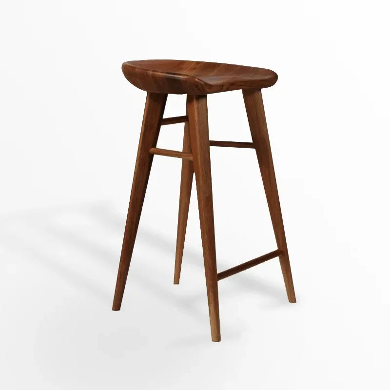 Afralia™ Solid Wood Hyperboloid Stool: Simple Design for Makeup, Shoe Changing - Ash Wood