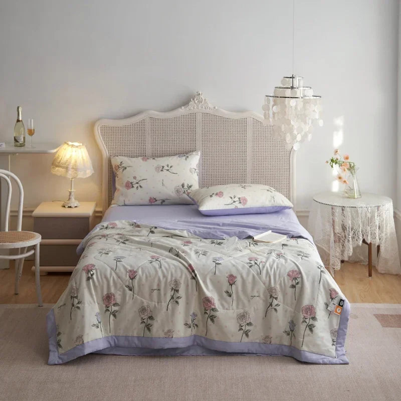 Afralia™ Summer Thin Quilt Cotton Blanket Bedding Filler Twin Queen Size