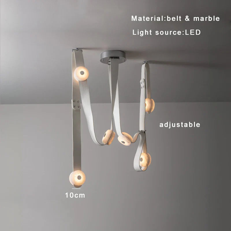 Afralia™ Black Leather Marble Chandeliers | Adjustable Dining Room Lamps | Easy Installation Home Decor