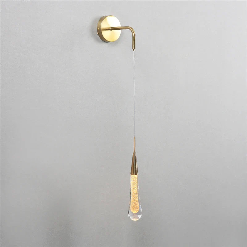 Afralia™ Crystal Droplet Wall Lamp: Nordic Luxury LED Art Deco Light for Modern Living Room