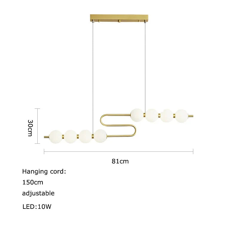 Afralia™ Love Gold Chrome Chandelier LED Suspension Lighting for Dinning Room