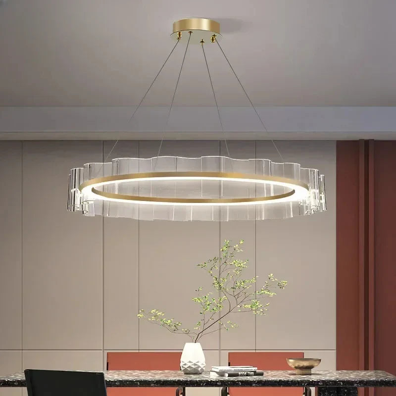 Afralia™ Nordic Luxury Wave Chandelier for Restaurant Bedroom Study Décor