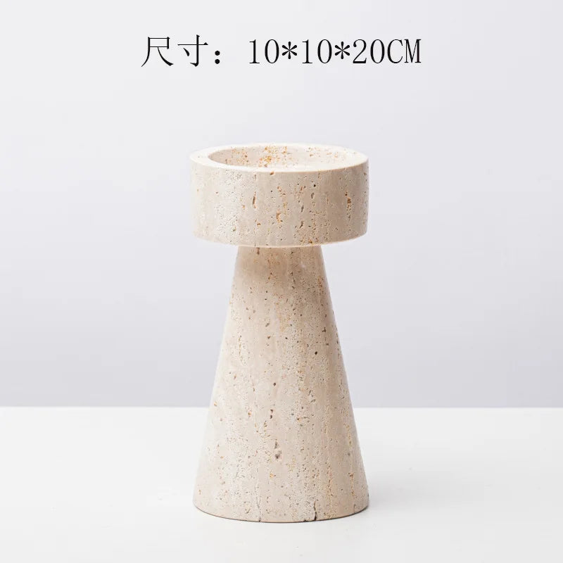 Afralia™ Natural Stone Candle Holders - Elegant Centerpiece and Candlestick Set