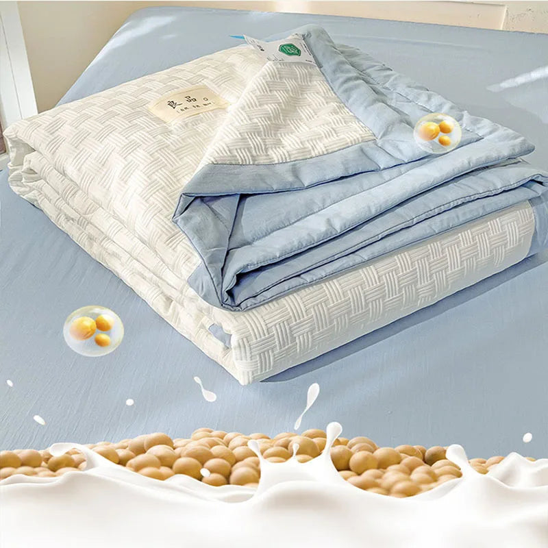 Afralia™ Jacquard Summer Cool Blanket: Light & Breathable Comforter for Double & Single Beds