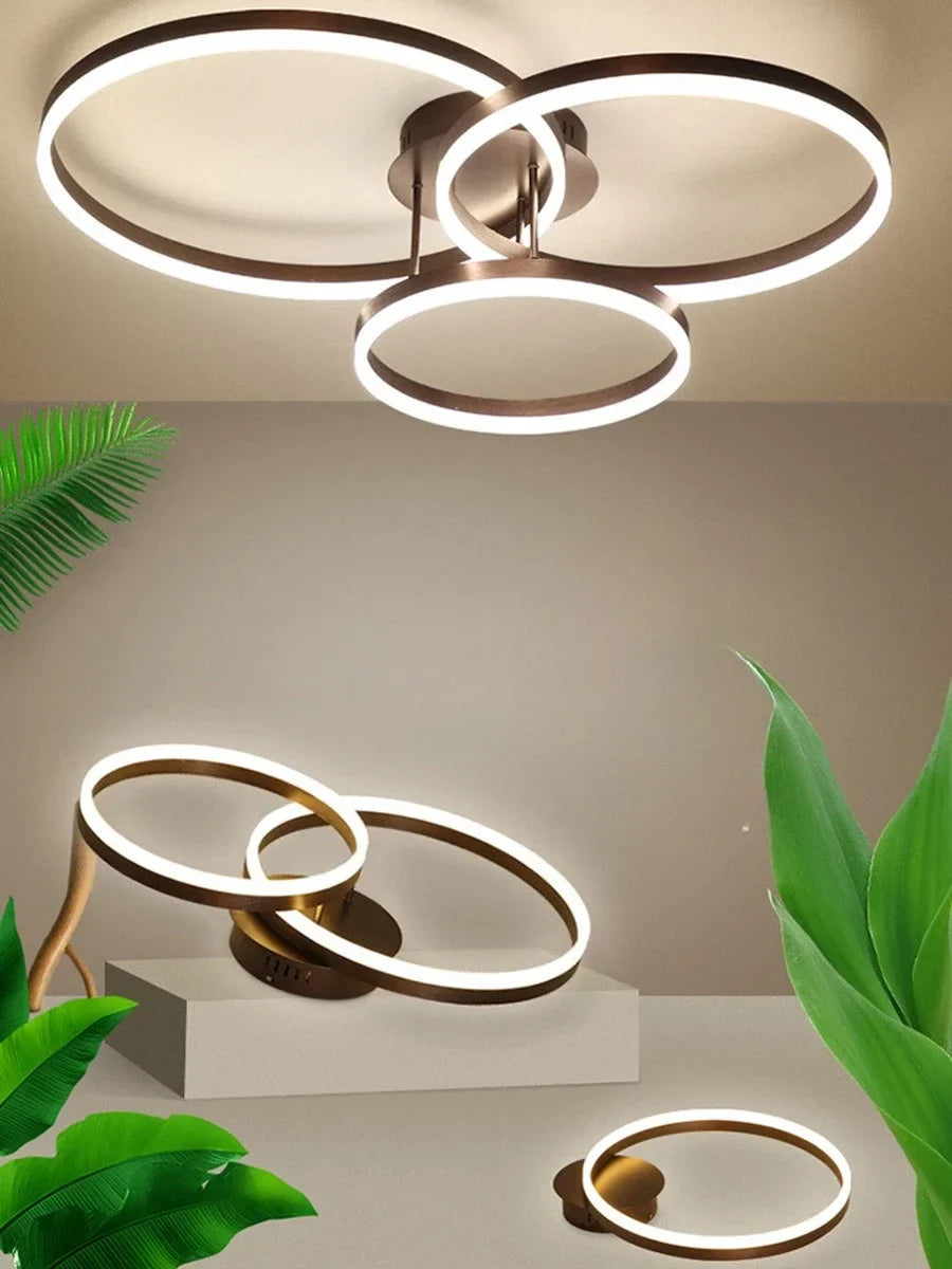 Afralia™ LED Chandelier Modern Style Ceiling Lamp Bedroom Dining Room Light